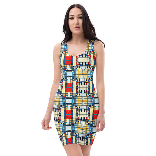 DMV 1107 Geo Boho Bodycon dress