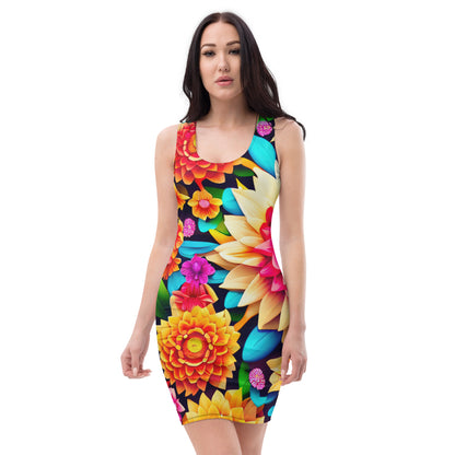 DMV 0870 Floral Bodycon dress