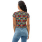 DMV 0269 Vintage Artsy All-Over Print Crop Tee