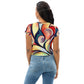 DMV 0277 Abstract Art All-Over Print Crop Tee