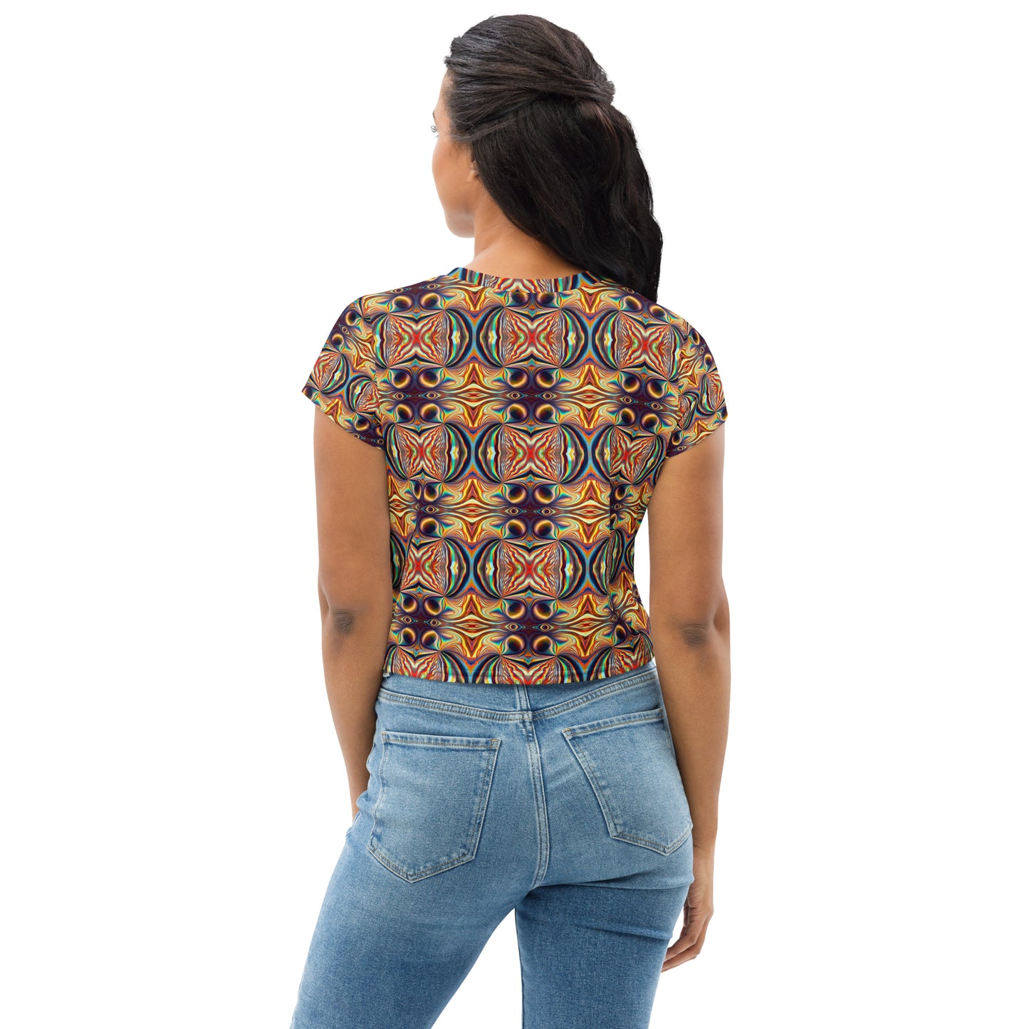 DMV 0027 Psy Artsy All-Over Print Crop Tee