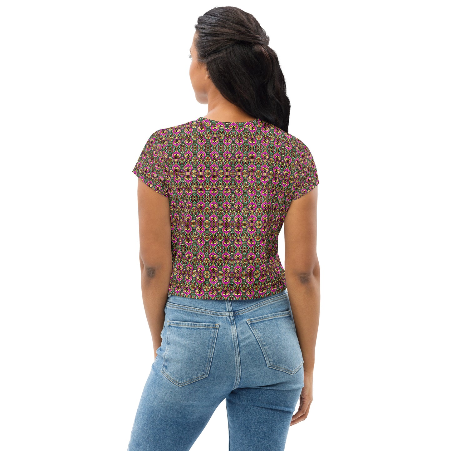 DMV 0239 Psy Artsy All-Over Print Crop Tee