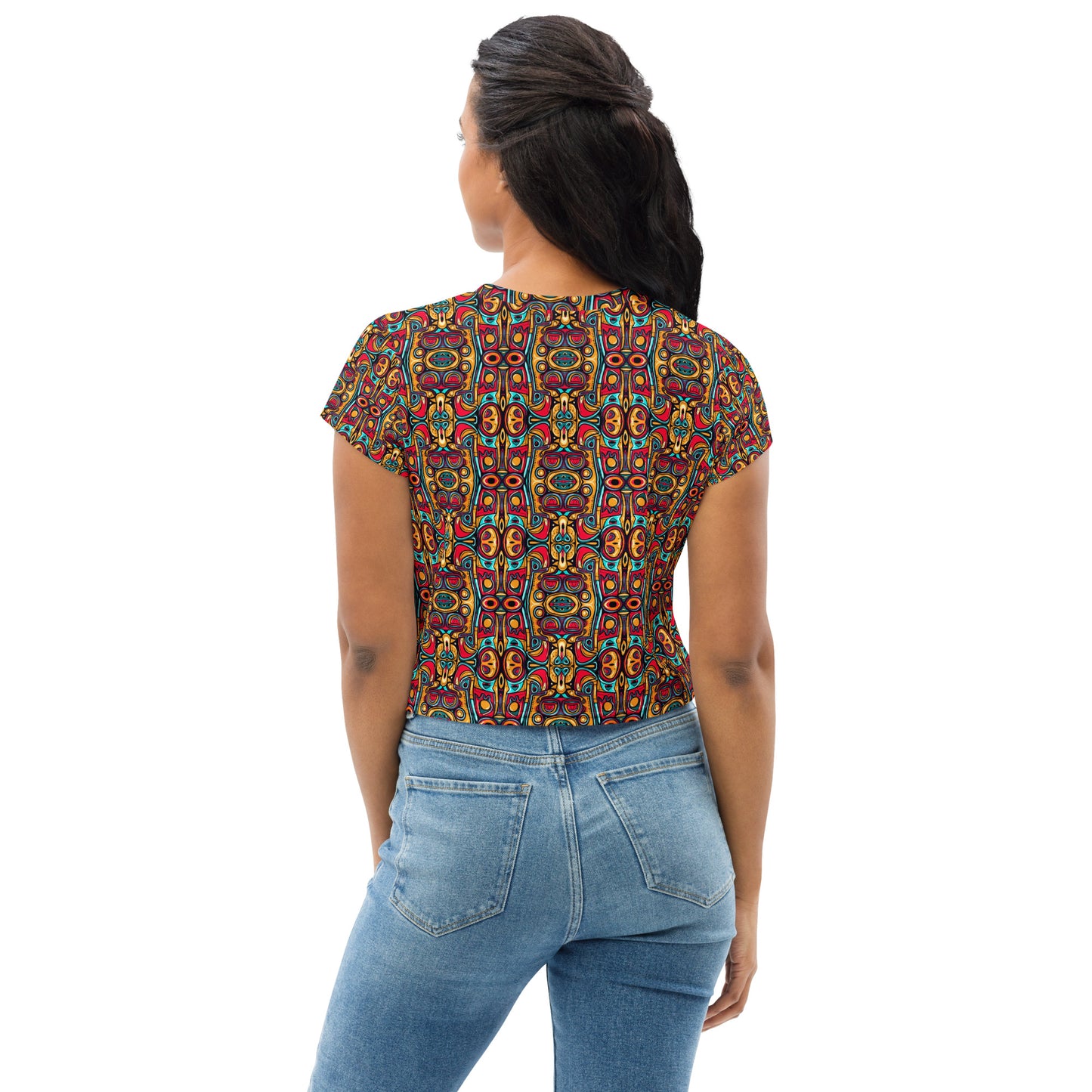 DMV 0249 Psy Artsy All-Over Print Crop Tee