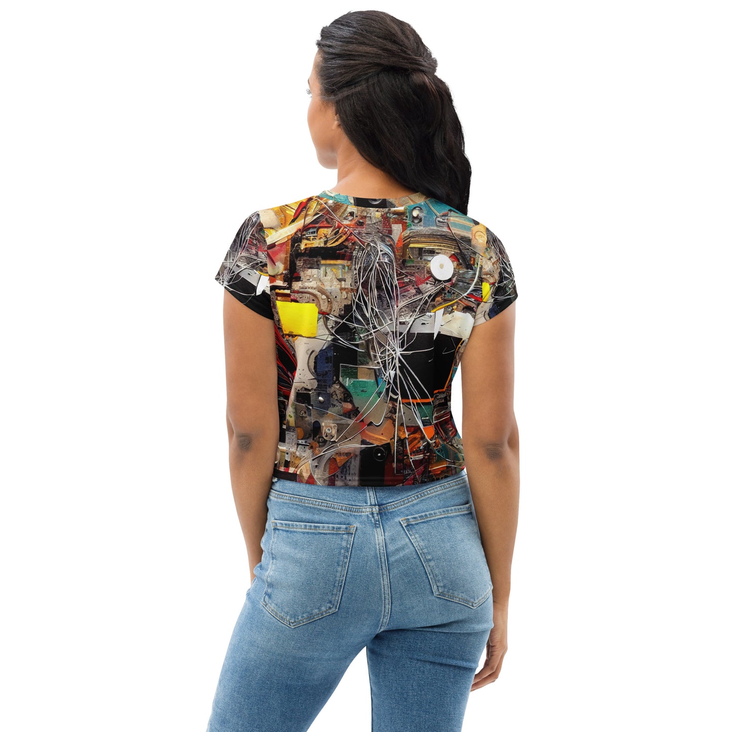 DMV 0271 Avant Garde All-Over Print Crop Tee