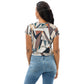 DMV 0264 Abstract Art All-Over Print Crop Tee