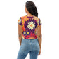 DMV 0097 Floral All-Over Print Crop Tee