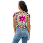 DMV 0307 Floral All-Over Print Crop Tee