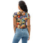 DMV 0302 Floral All-Over Print Crop Tee