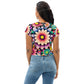 DMV 0515 Floral All-Over Print Crop Tee