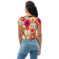 DMV 0424 Floral All-Over Print Crop Tee