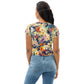 DMV 0513 Floral All-Over Print Crop Tee