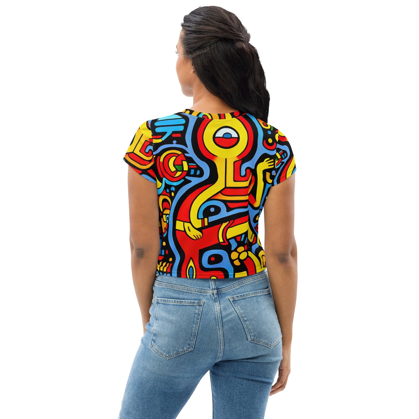 DMV 0645 Psy Art All-Over Print Crop Tee