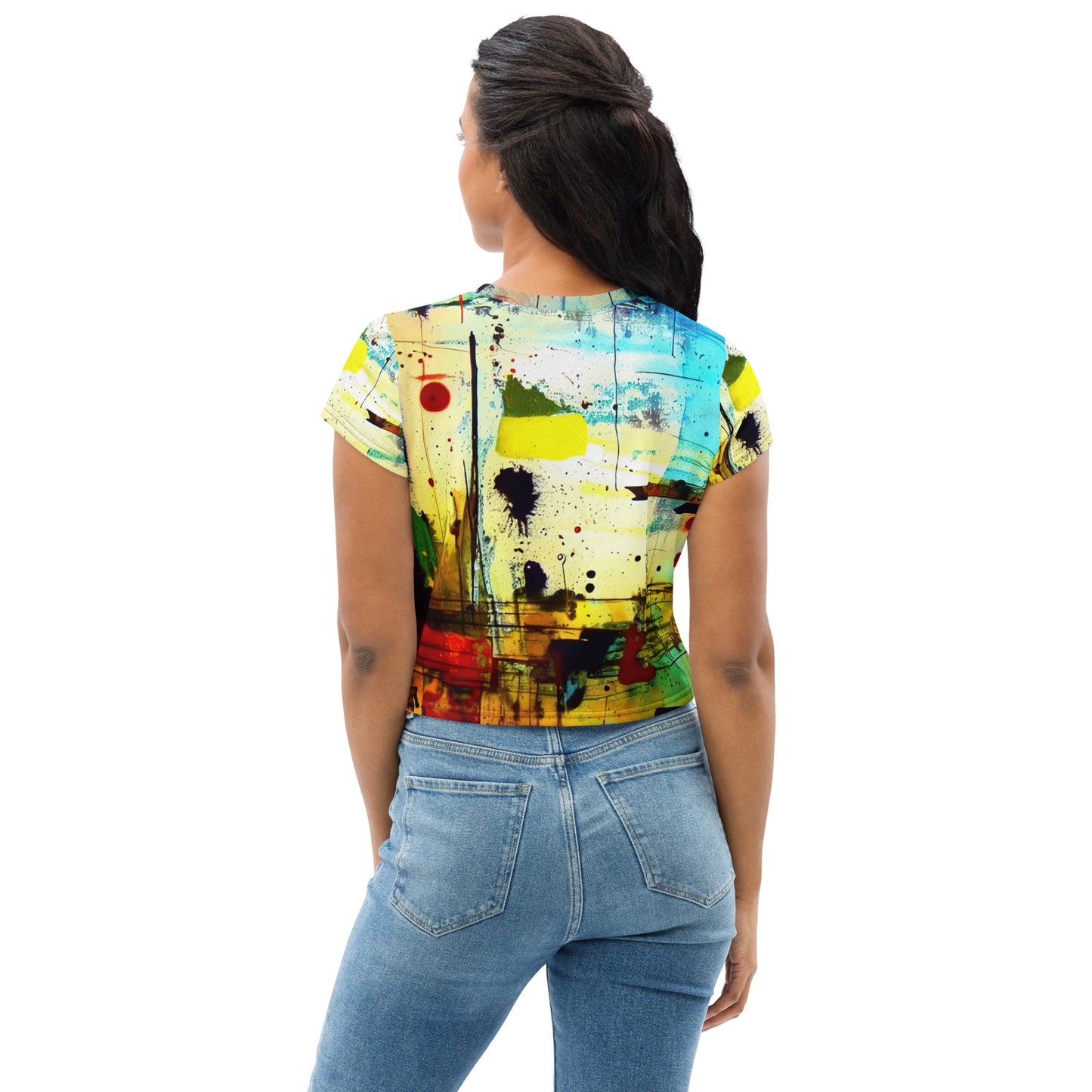 DMV 1217 Avant Garde All-Over Print Crop Tee