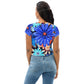 DMV 0368 Floral All-Over Print Crop Tee