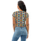 DMV 1782 Vintage Artsy All-Over Print Crop Tee