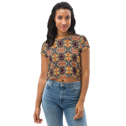 DMV 0027 Psy Artsy All-Over Print Crop Tee