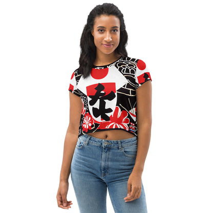 DMV 0069 Boho All-Over Print Crop Tee