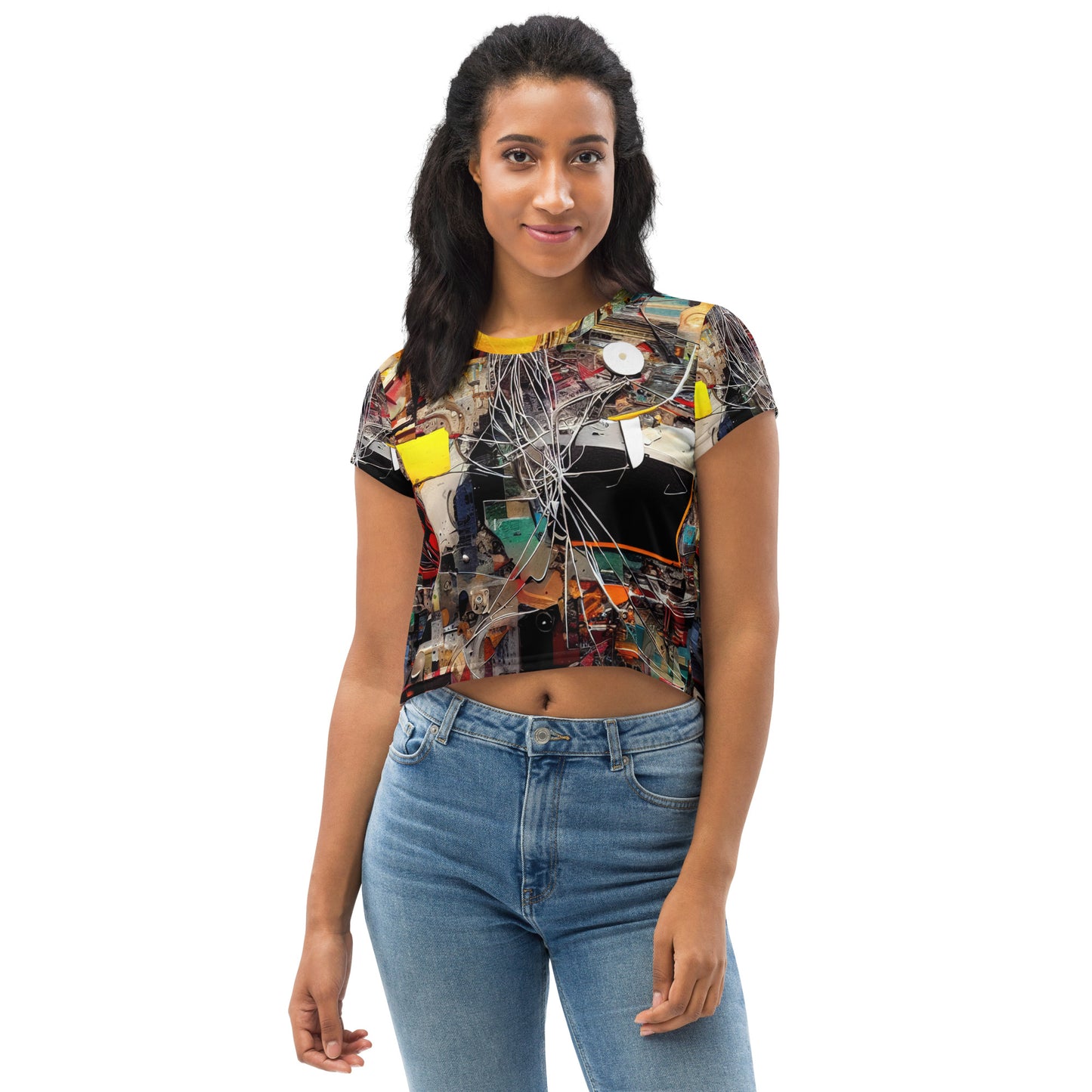 DMV 0271 Avant Garde All-Over Print Crop Tee