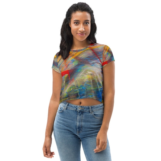 DMV 0248 Avant Garde All-Over Print Crop Tee