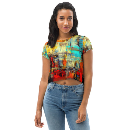 DMV 0279 Avant Garde All-Over Print Crop Tee