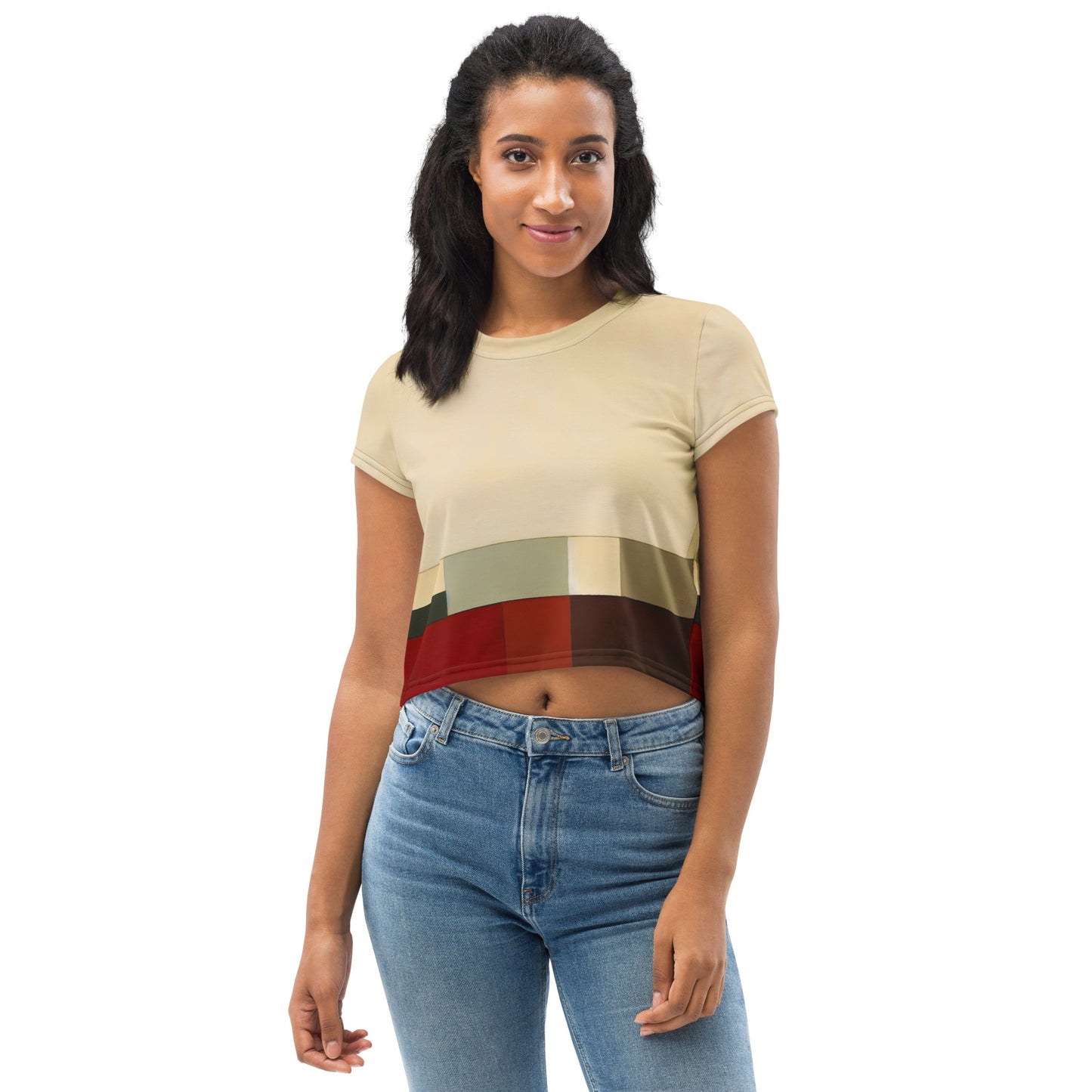 DMV 0267 Avant Garde All-Over Print Crop Tee