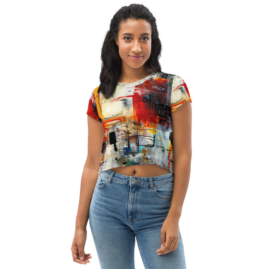 DMV 0263 Avant Garde All-Over Print Crop Tee