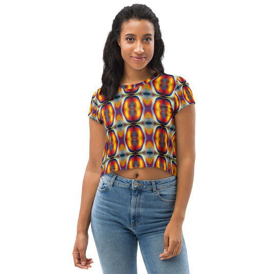 DMV 0507 Psy Artsy All-Over Print Crop Tee