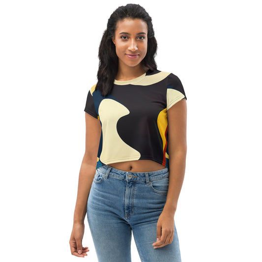 DMV 0421 Retro Art All-Over Print Crop Tee