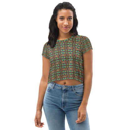 DMV 0422 Psy Artsy All-Over Print Crop Tee