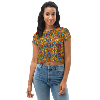 DMV 0480 Psy Artsy All-Over Print Crop Tee