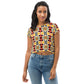 DMV 0357 Vintage Artsy All-Over Print Crop Tee