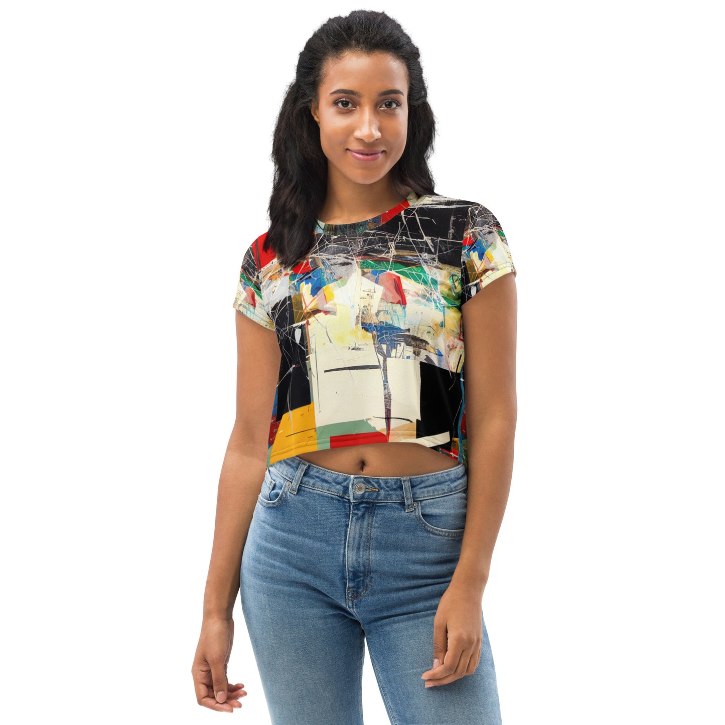 DMV 1547 Avant Garde All-Over Print Crop Tee