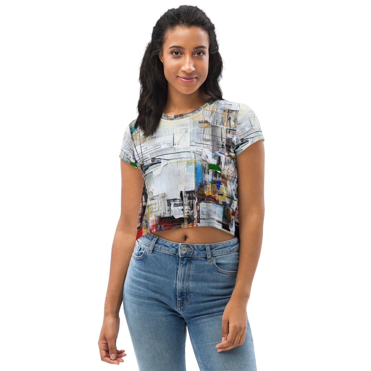 DMV 0748 Avant Garde All-Over Print Crop Tee