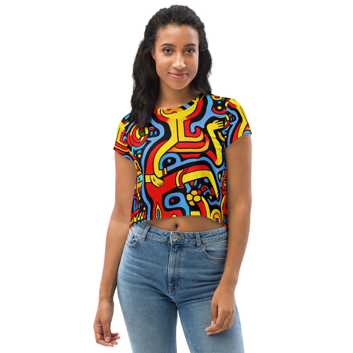 DMV 0645 Psy Art All-Over Print Crop Tee