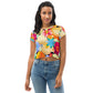 DMV 0310 Floral All-Over Print Crop Tee