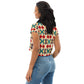 DMV 0129 Classic Boho All-Over Print Crop Tee