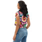 DMV 0515 Floral All-Over Print Crop Tee