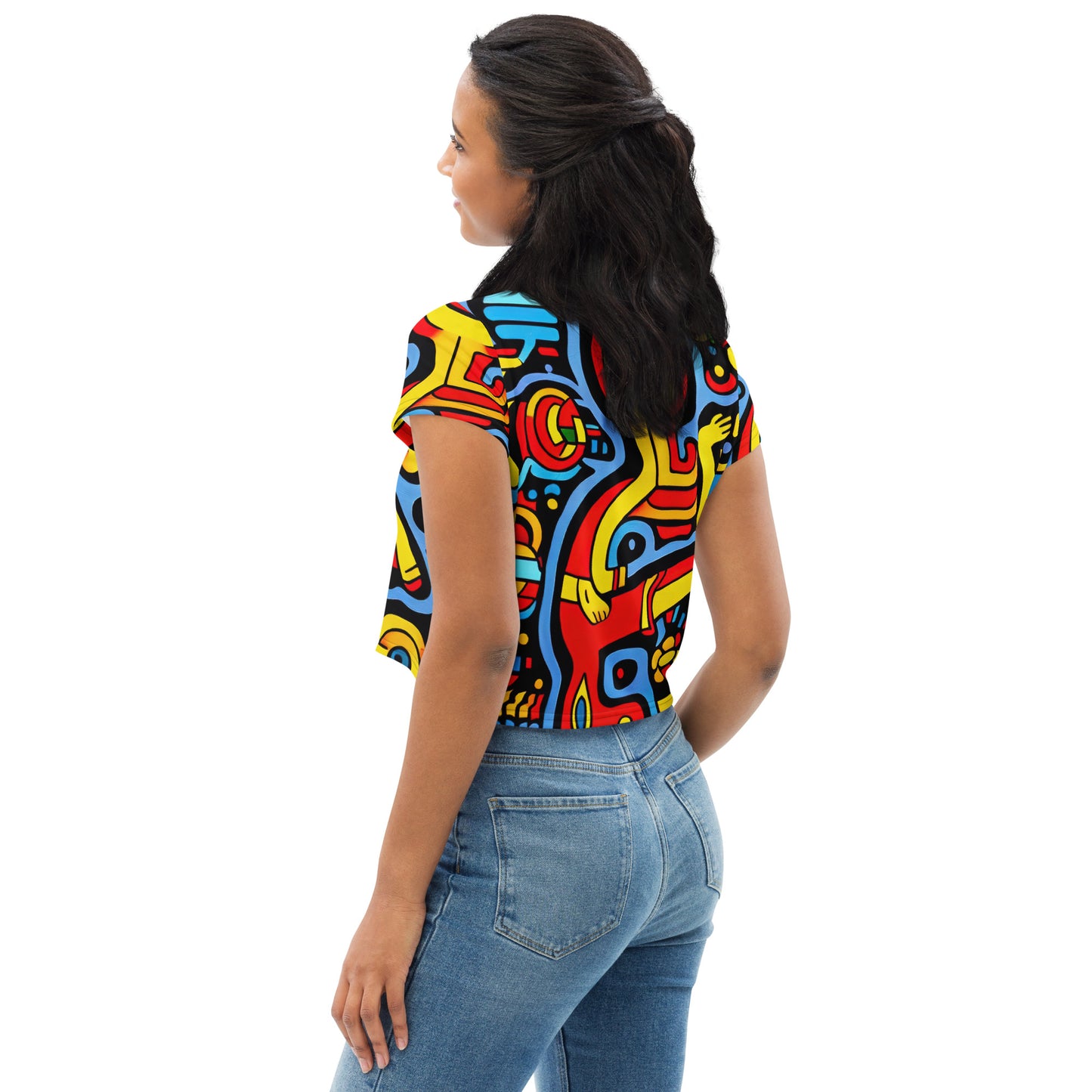 DMV 0645 Psy Art All-Over Print Crop Tee