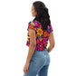 DMV 1277 Floral All-Over Print Crop Tee