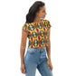 DMV 0281 Vintage Artsy All-Over Print Crop Tee