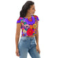 DMV 0220 Floral All-Over Print Crop Tee