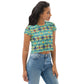 DMV 0231 Chic Boho All-Over Print Crop Tee