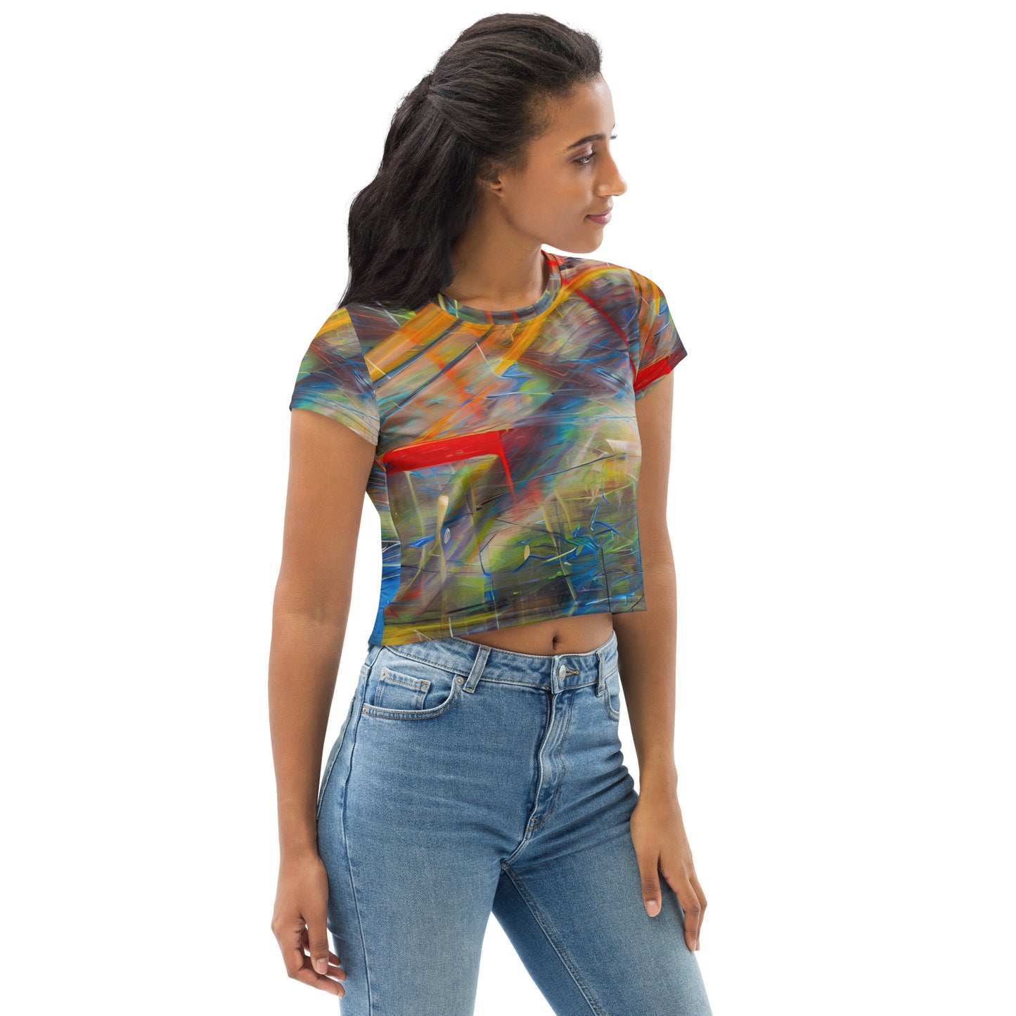 DMV 0248 Avant Garde All-Over Print Crop Tee