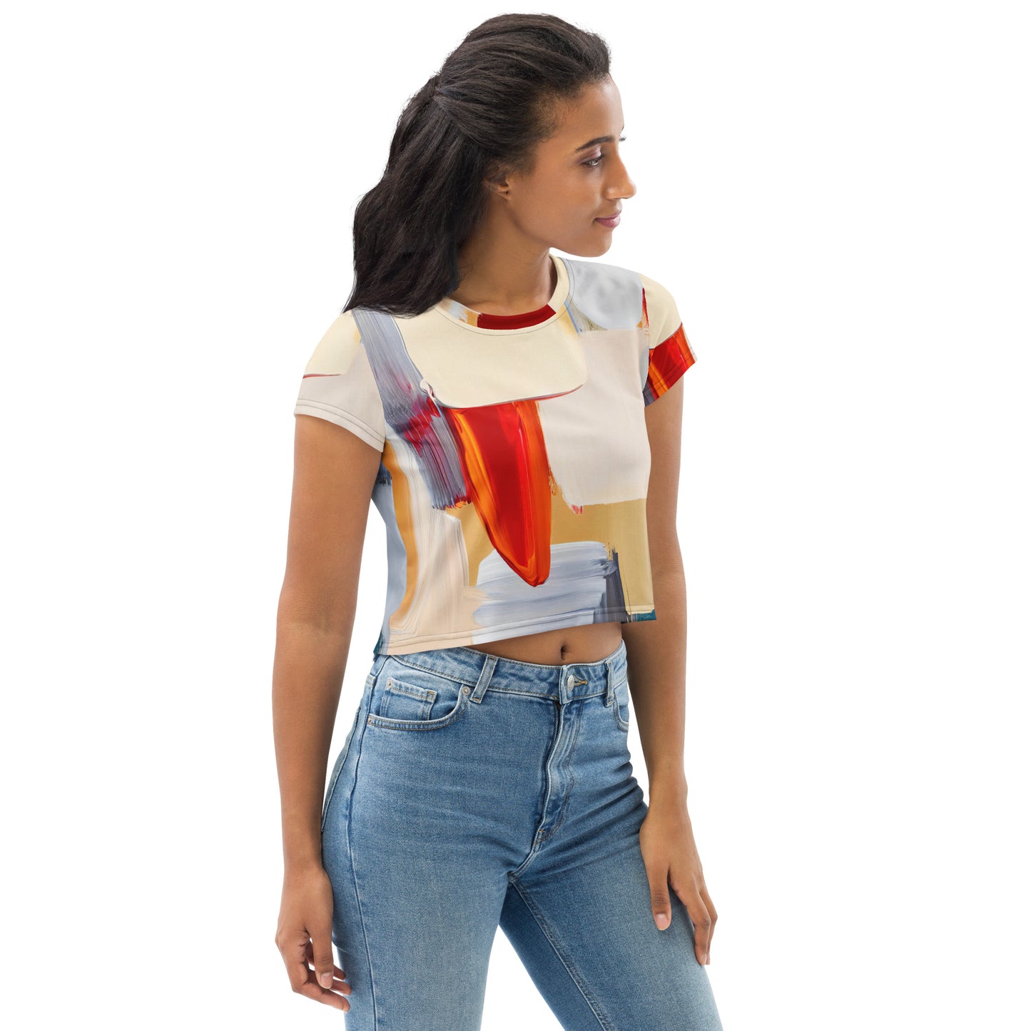 DMV 0128 Avant Garde All-Over Print Crop Tee