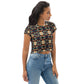 DMV 0127 Conceptual Artsy All-Over Print Crop Tee