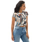 DMV 0264 Abstract Art All-Over Print Crop Tee