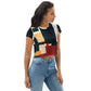 DMV 0223 Abstract Art All-Over Print Crop Tee