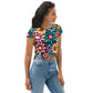 DMV 0265 Floral All-Over Print Crop Tee