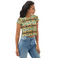 DMV 0405 Vintage Artsy All-Over Print Crop Tee