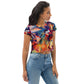 DMV 0308 Abstract Art All-Over Print Crop Tee